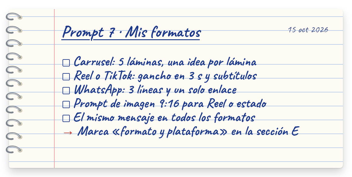 Hoja de libreta del prompt 7
